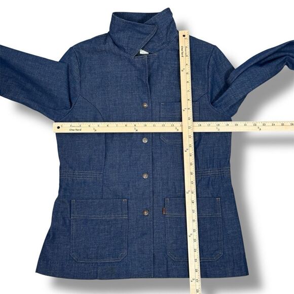 Vintage 70s Levi’s Safari Denim Blazer Leisure Jacket Orange Tab Blue Large - Picture 14 of 15